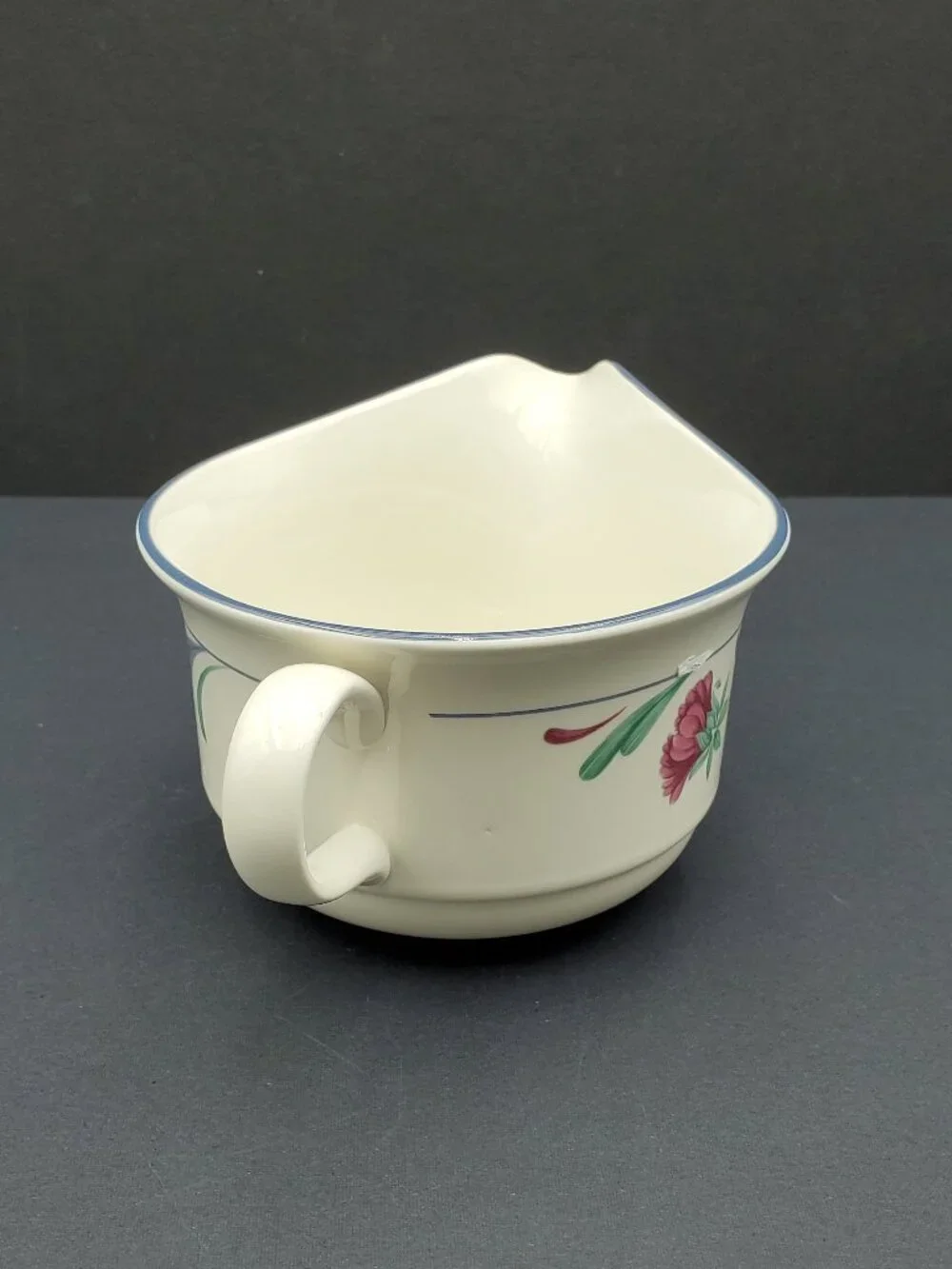 Lenox Poppies on Blue Open Sauce Boat Chinastone Gravy Boat Large Creamer
